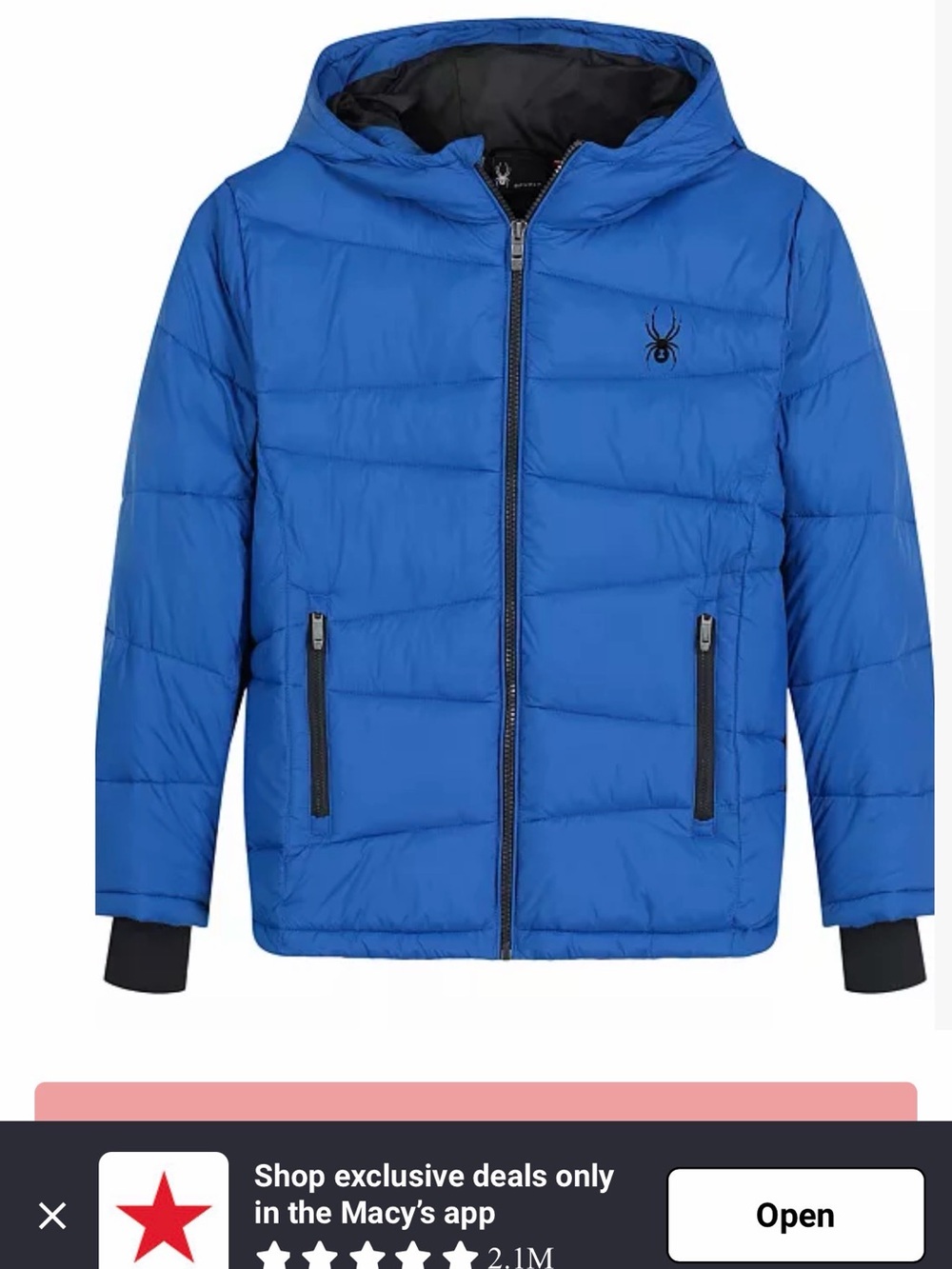 Boy spider coat. First like a ladies small